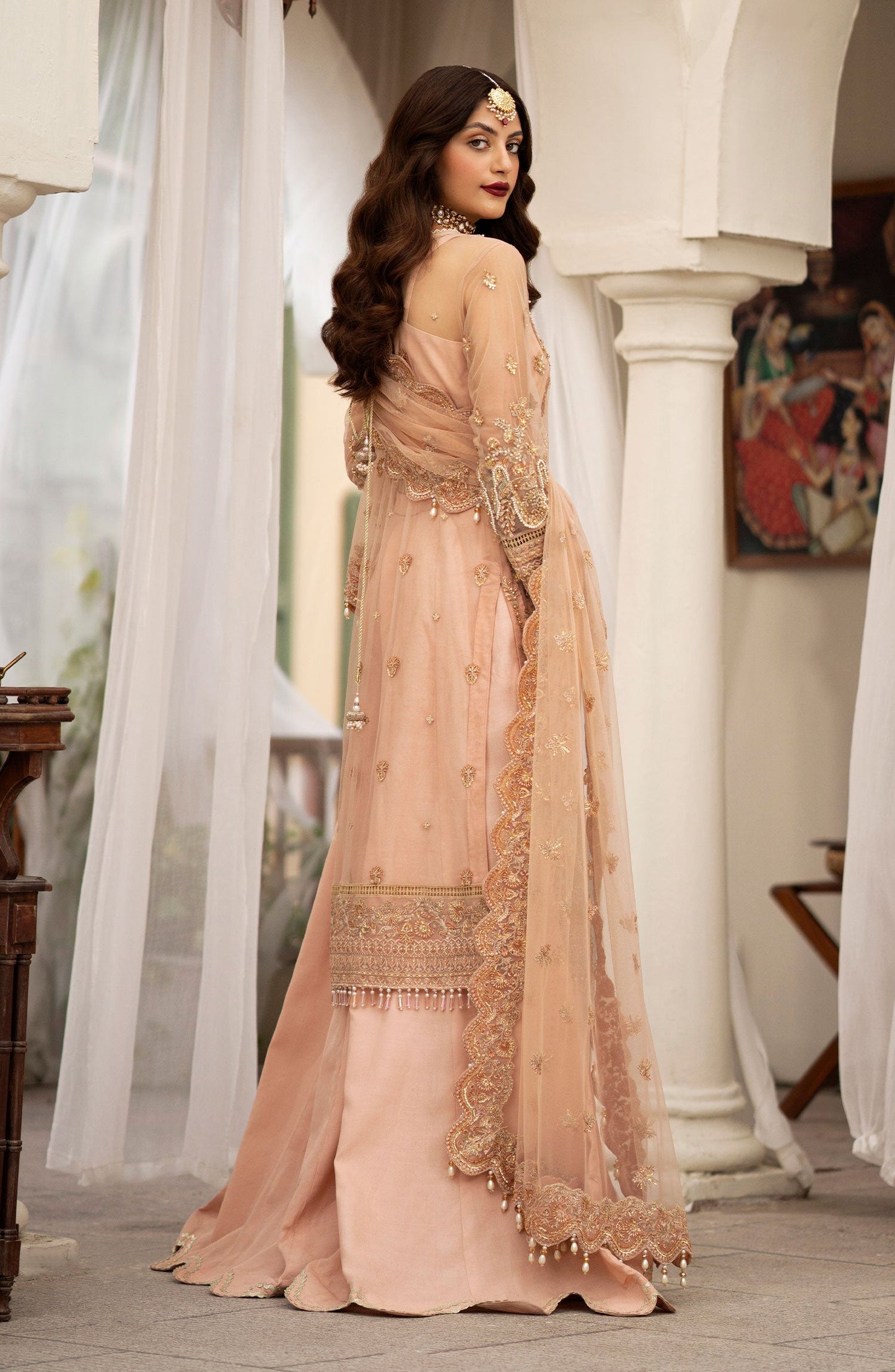 Zarin by Eleshia Embroidered Net 3Pc Suit D-02 Leena - Riwayat-e-khas