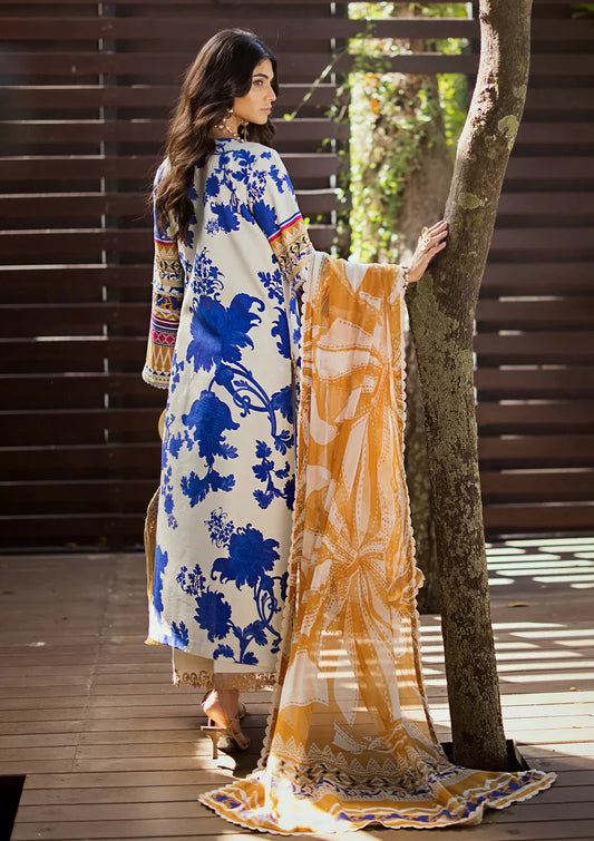 Elaf Premium | Signature Embroidered Lawn 24 | ESL-01A OPRAH - House Of Anaya