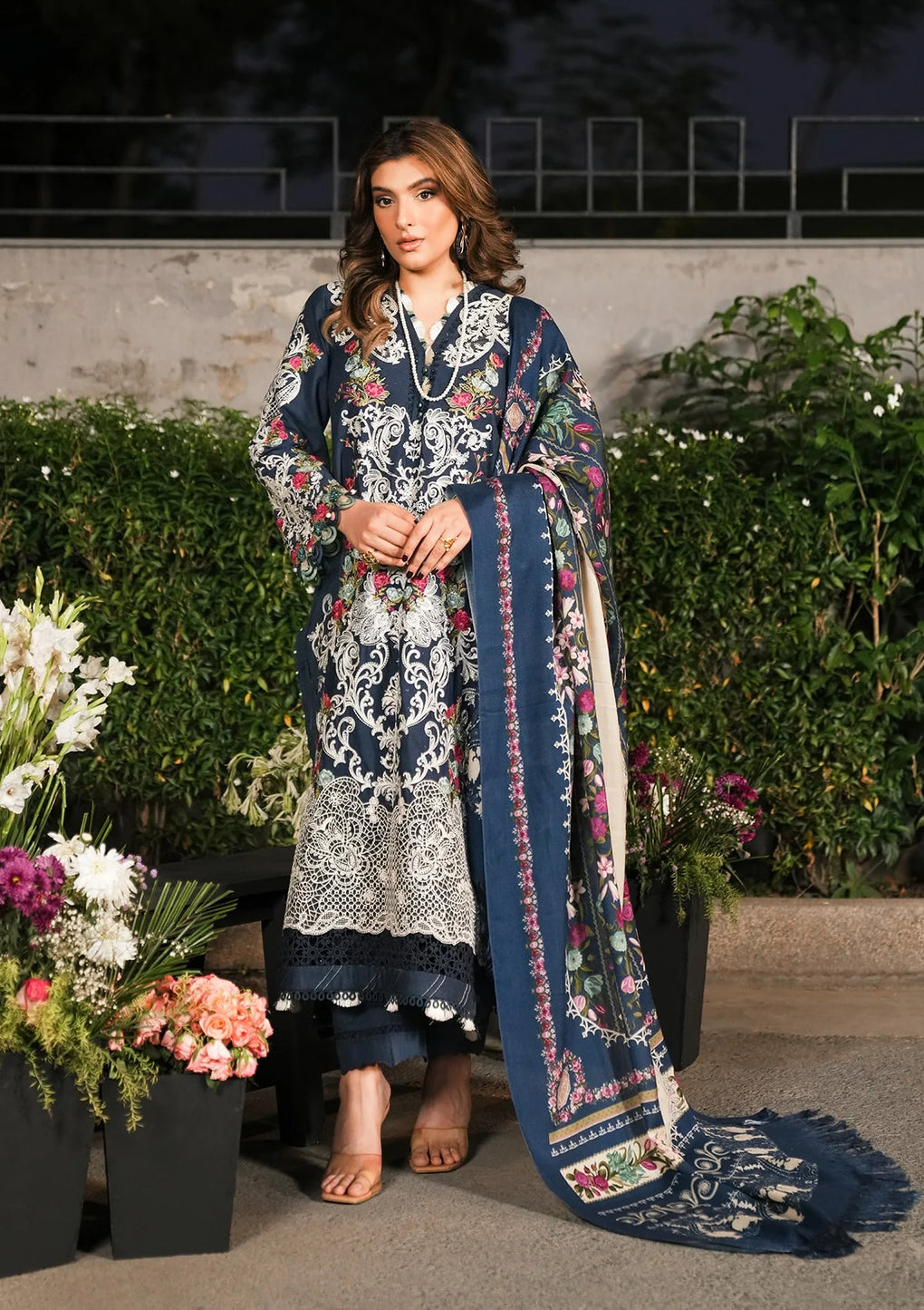Elaf Premium | Winter Pashmina Shawl Collection | EPW-6B Moonlit Promises - House Of Anaya