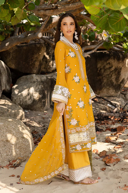 Freesia premium | Zyra | 3 Piece Embroirdered Chiffon Mirha - FW40060