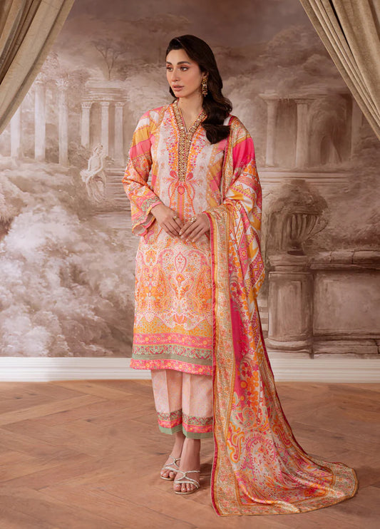 Gulaal | Velouré Printed Silk | Blush Royale