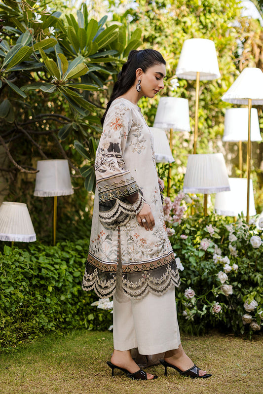 Dhanak | Silk Pret | Silk Tunic - 2PCS HAND EMBELLISHED SHIRT WITH TROUSER- BEIGE