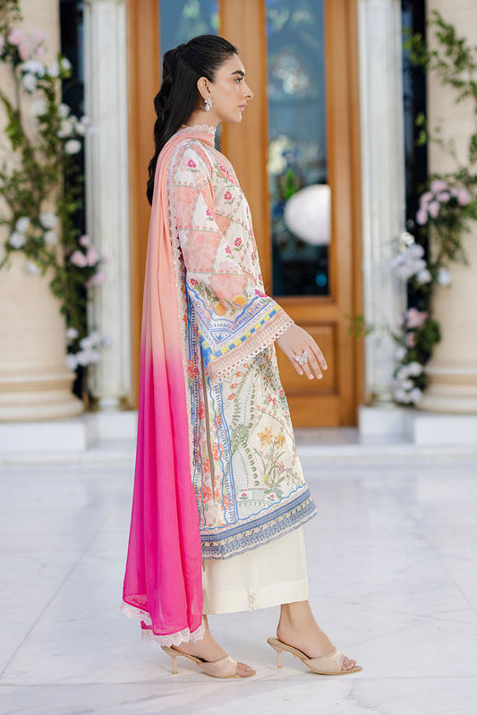 Dhanak | Silk Pret | Silk Tunic - 2PCS HAND EMBELLISHED SHIRT WITH TROUSER- ORANGE