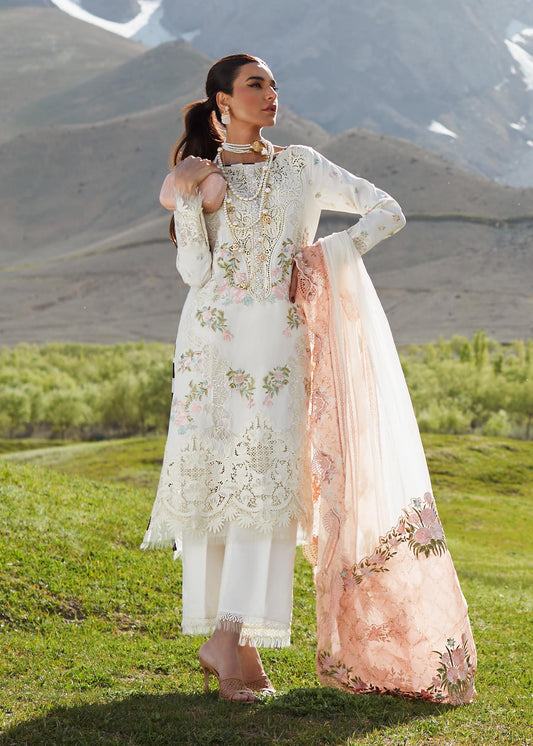 CRIMSON LUXE LAWN Summer in the Meadows - D1 A Stitched - Riwayat-e-khas