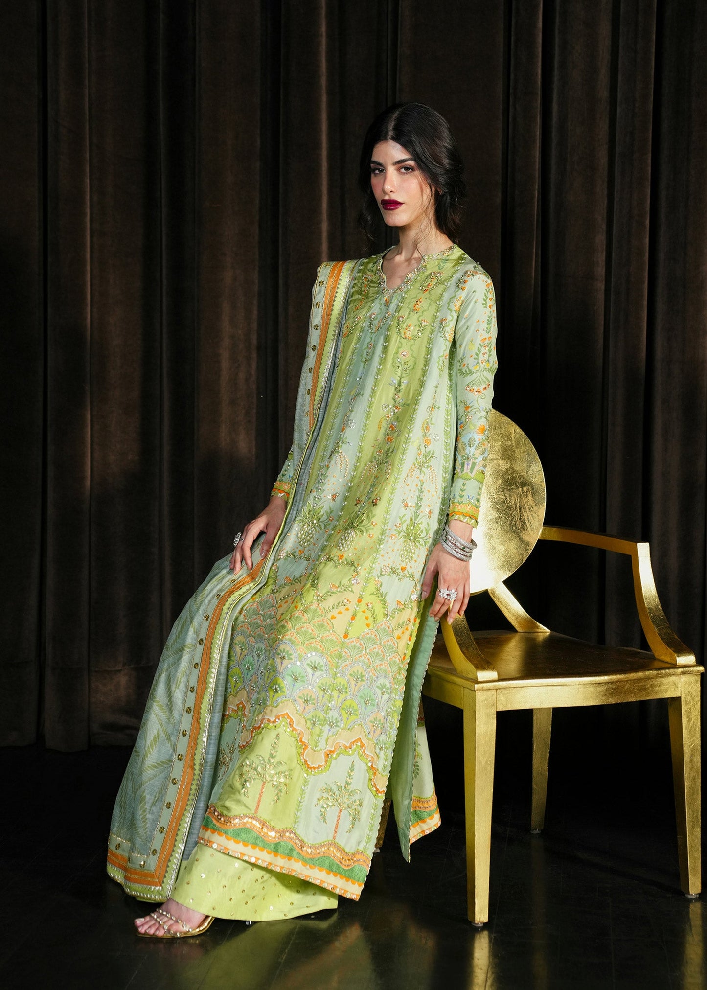 Crimson | Crimson Eid Prints | Rangralli - Lime