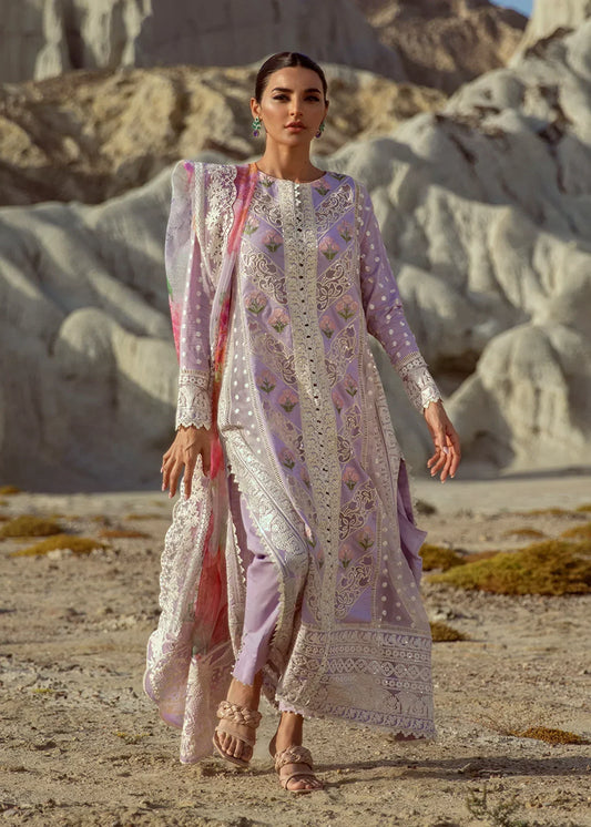 Crimson X Saira Shakira Lawn 2022 - D7 Chikkankari Reinvented A Amethyst - TC-140 - Riwayat-e-khas