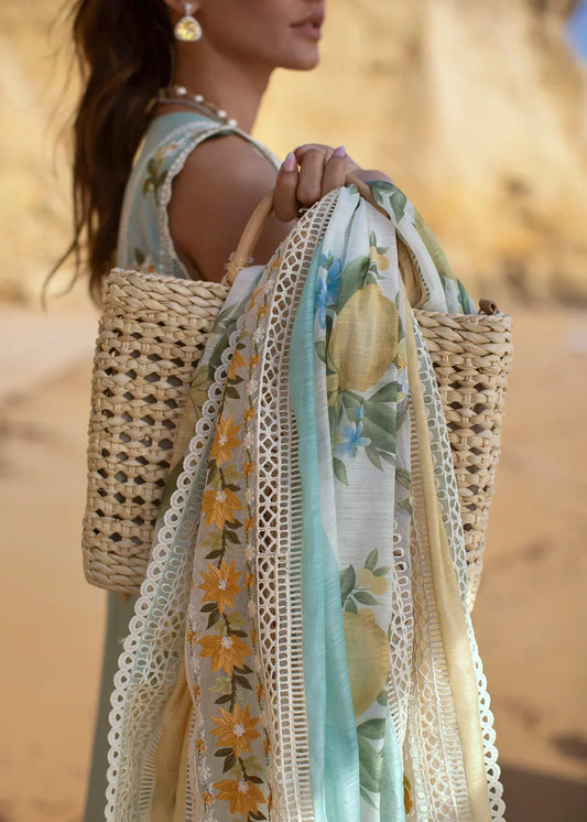 CRIMSON | LUXURY LAWN 2022 – UNSTITCHED – CRIMSON -Sicilian Summer – 2A – Aqua - Riwayat-e-khas