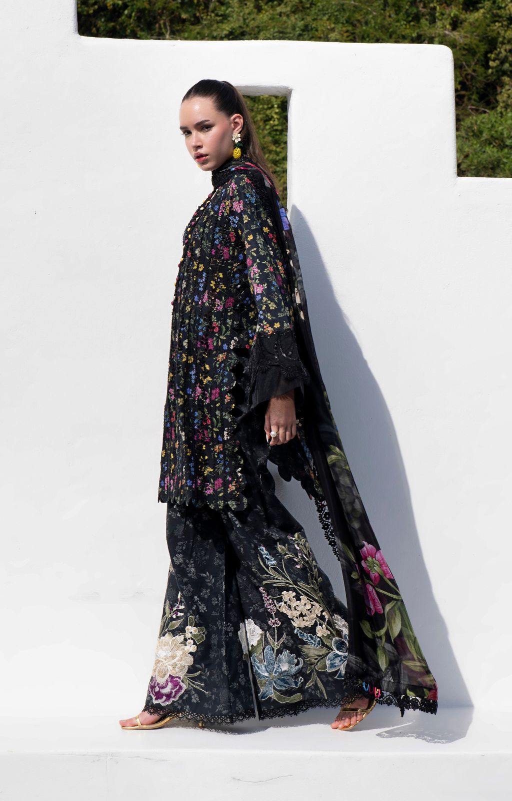AJR Couture | Printakari Lawn 25 | Midnight Flora