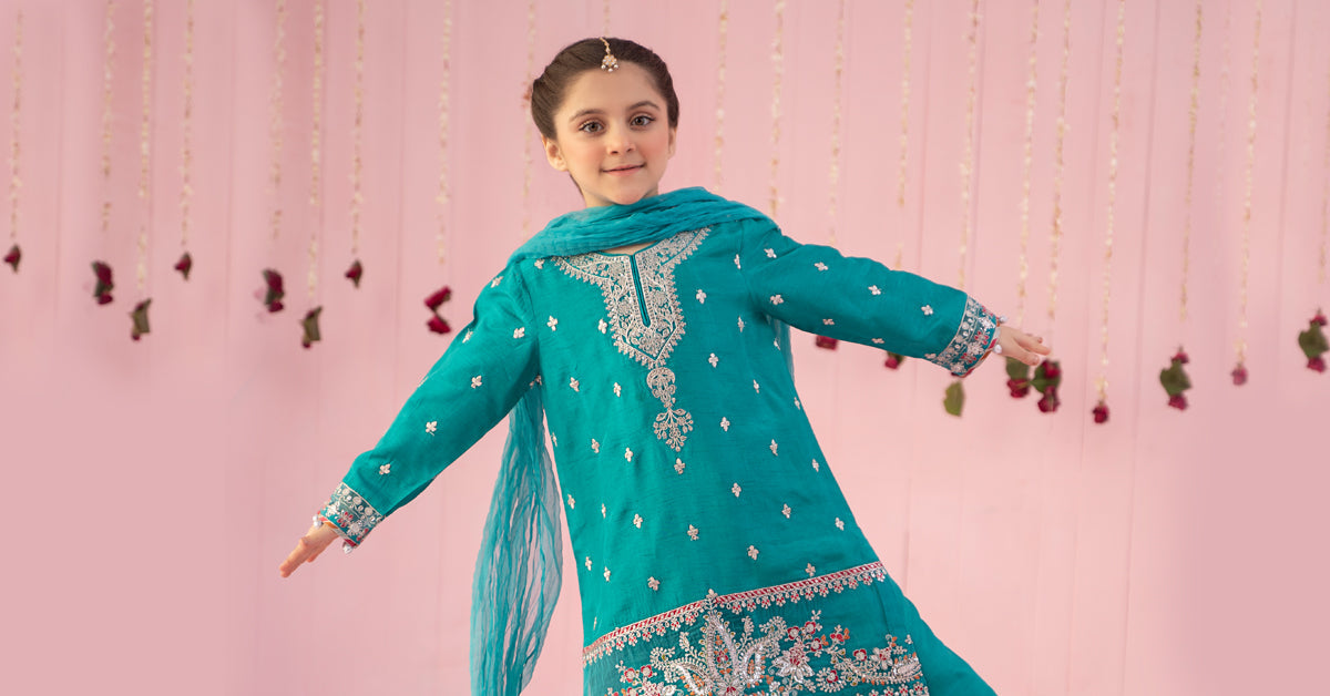 Maria B | 3 Piece Embroidered Raw Silk Suit | MKS-EF24-09 - Libasekhas