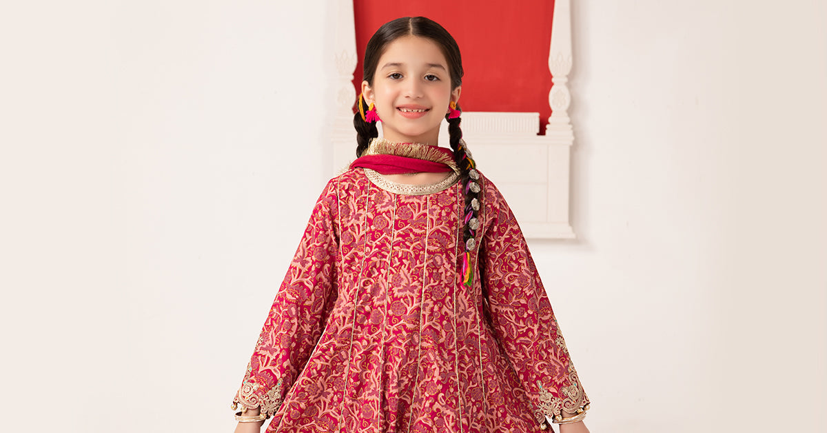 Maria B | 3 Piece Printed Raw Silk Suit | MKS-EA24-05 - Libasekhas