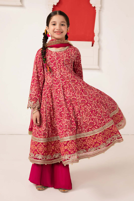 Maria B | 3 Piece Printed Raw Silk Suit | MKS-EA24-05 - Libasekhas