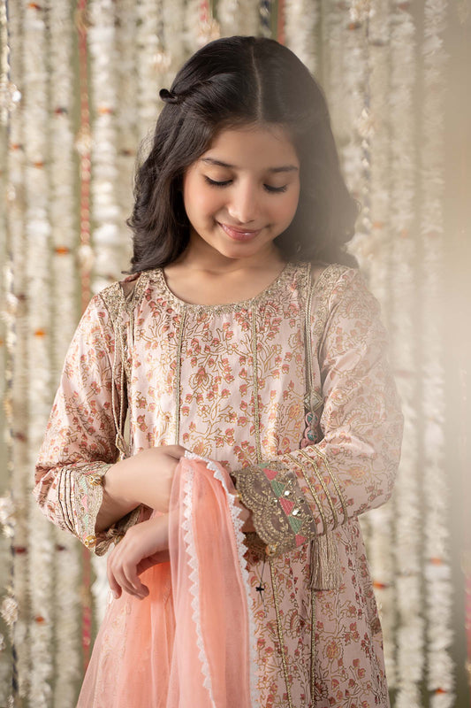 Maria B | 3 Piece Embroidered Cotton Satin Suit | MKS-EF25-08 - Libasekhas