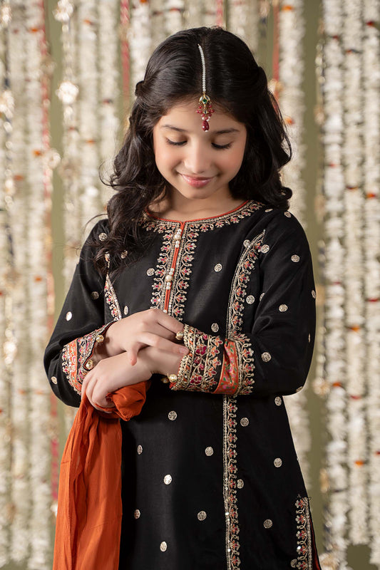 Maria B | 3 Piece Embroidered Raw Silk Suit | MKS-EF25-25 - Libasekhas