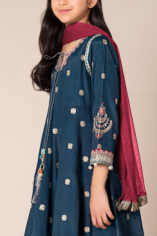 Maria B | 3 Piece Embroidered Raw Silk Suit | MKS-EF25-07 - Libasekhas