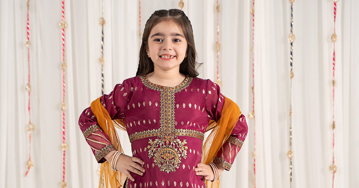 Maria B | 3 Piece Embroidered Raw Silk Suit | MKS-EF25-30 - Libasekhas
