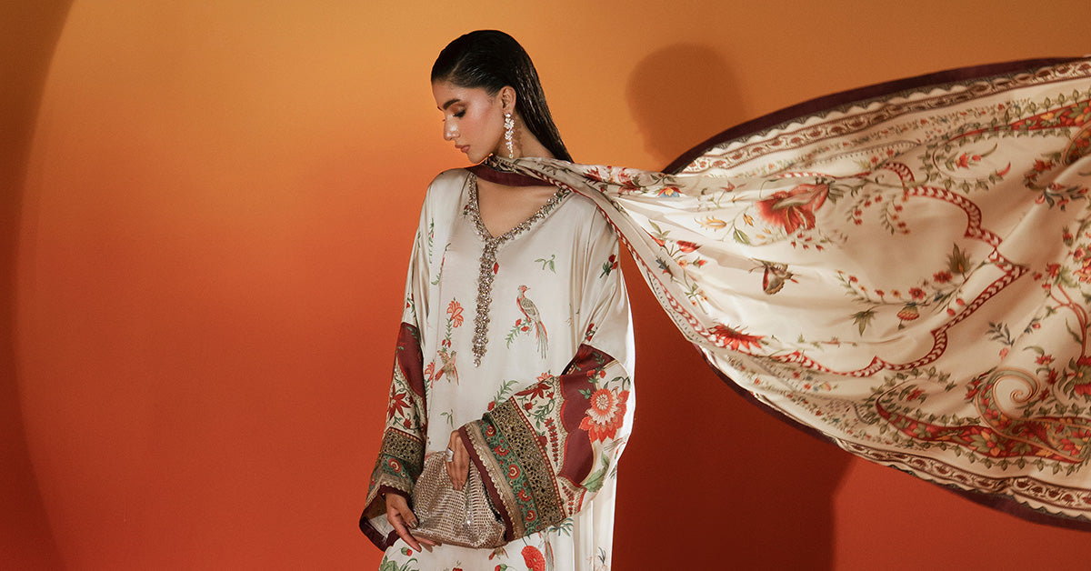 Maria B | Eid Collection 26 | 3 Piece Embellished Satin Silk Suit