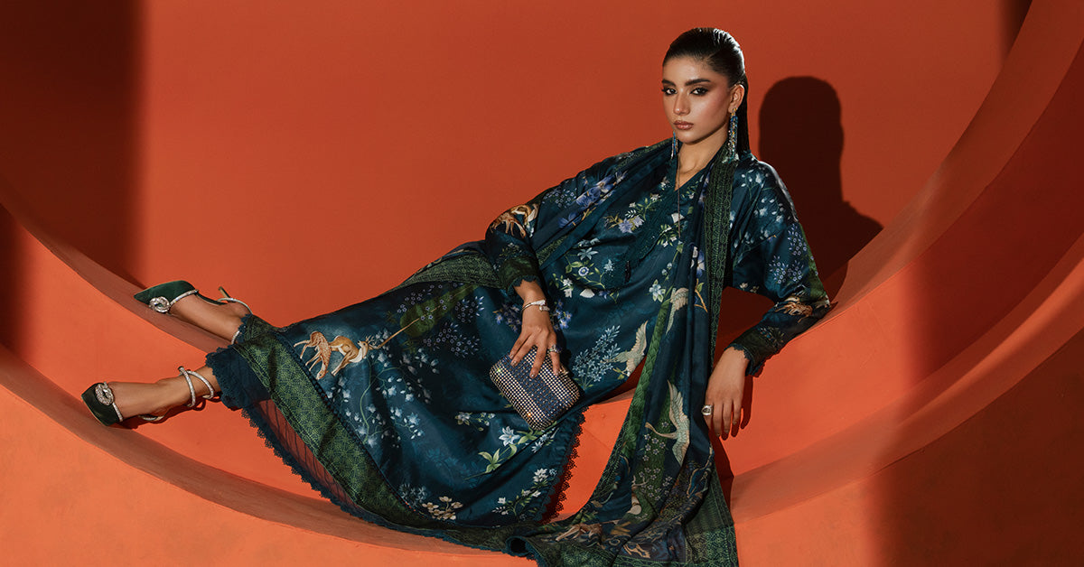 Maria B | Eid Collection 26 | 3 Piece Printed Satin Silk Suit