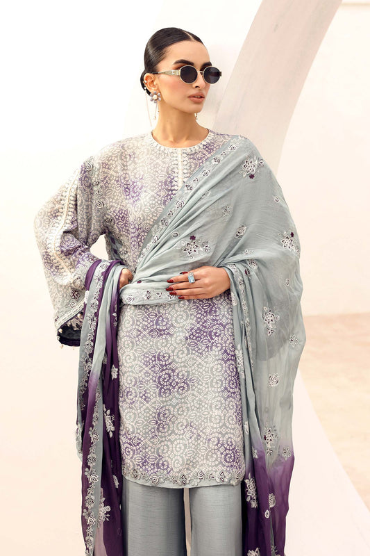 Maria B | Eid Collection 26 | 3 Piece Embroidered Silk Suit