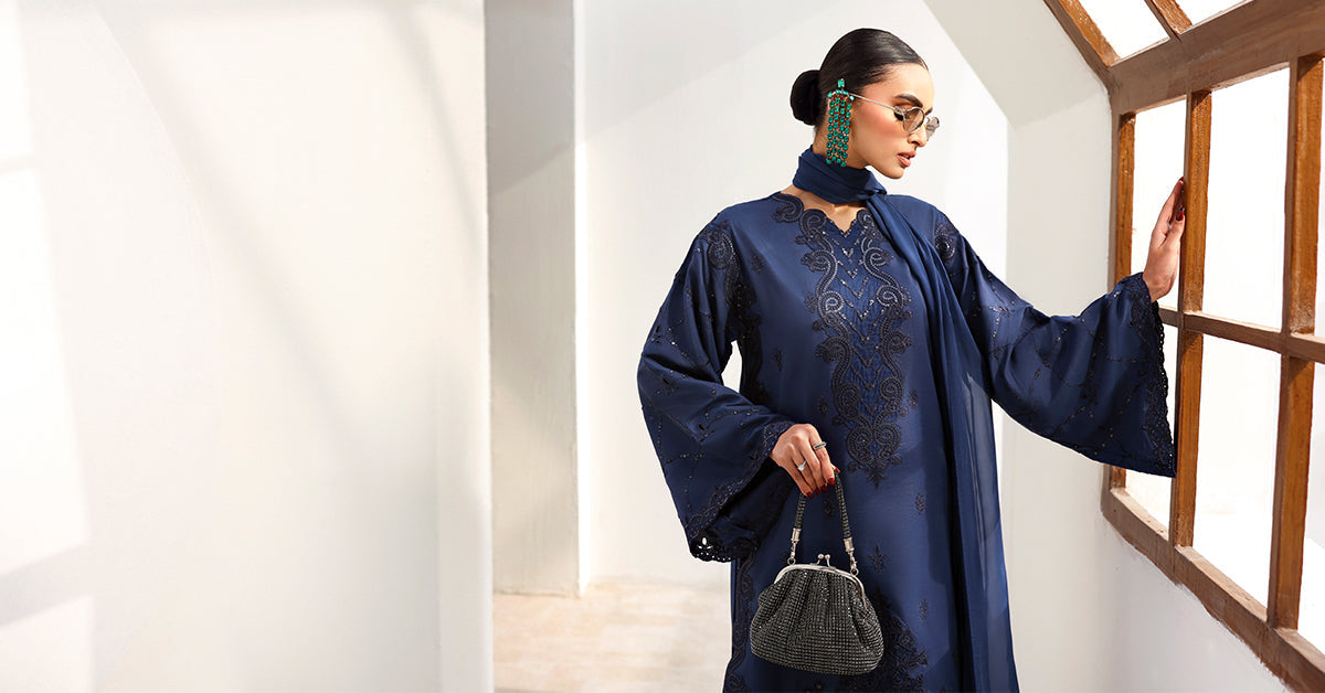 Maria B | Eid Collection 26 | 3 Piece Embroidered Raw Silk Suit