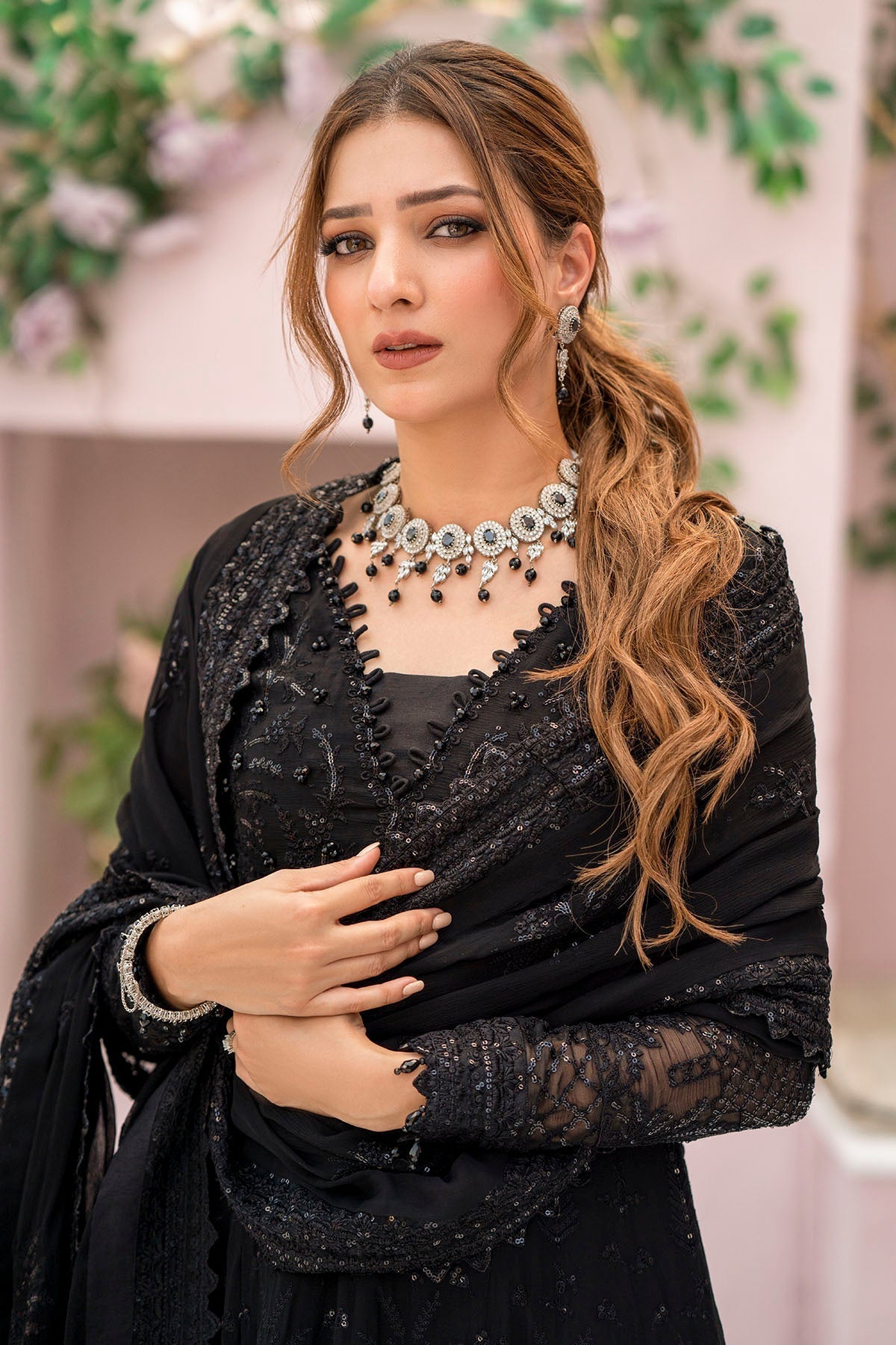 Motifz-4113-ELAI EMBROIDERED BEMBERG CHIFFON - Riwayat-e-khas