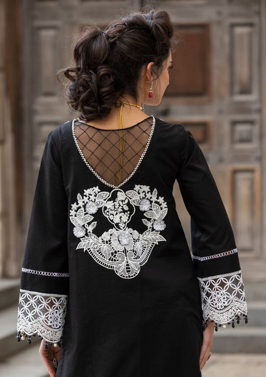 Meem | Luxury Eid Lawn 24 | MD-01 Black - House Of Anaya