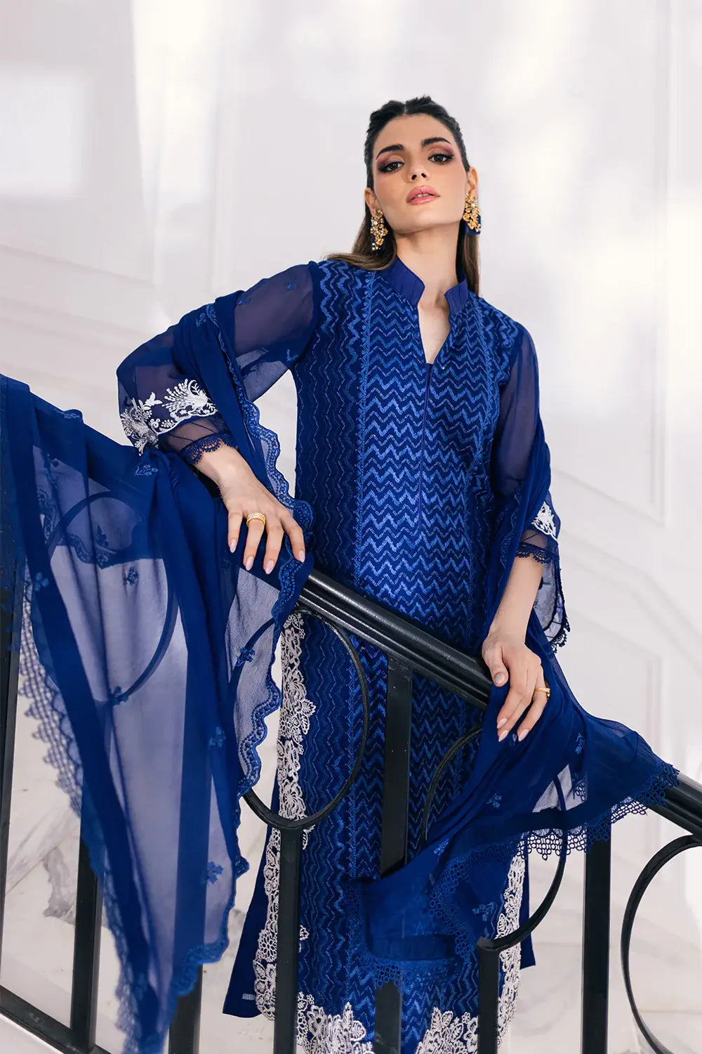 Azure | Embroidered Ensembles 23 | Mellow Breeze - House Of Anaya