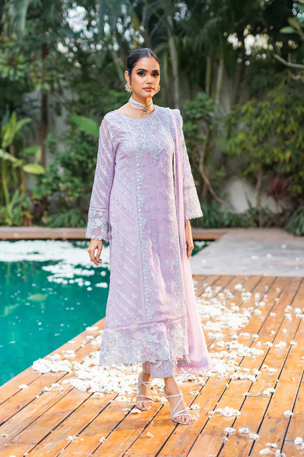 Azure | Embroidered Formals | Mystique Swan - House Of Anaya