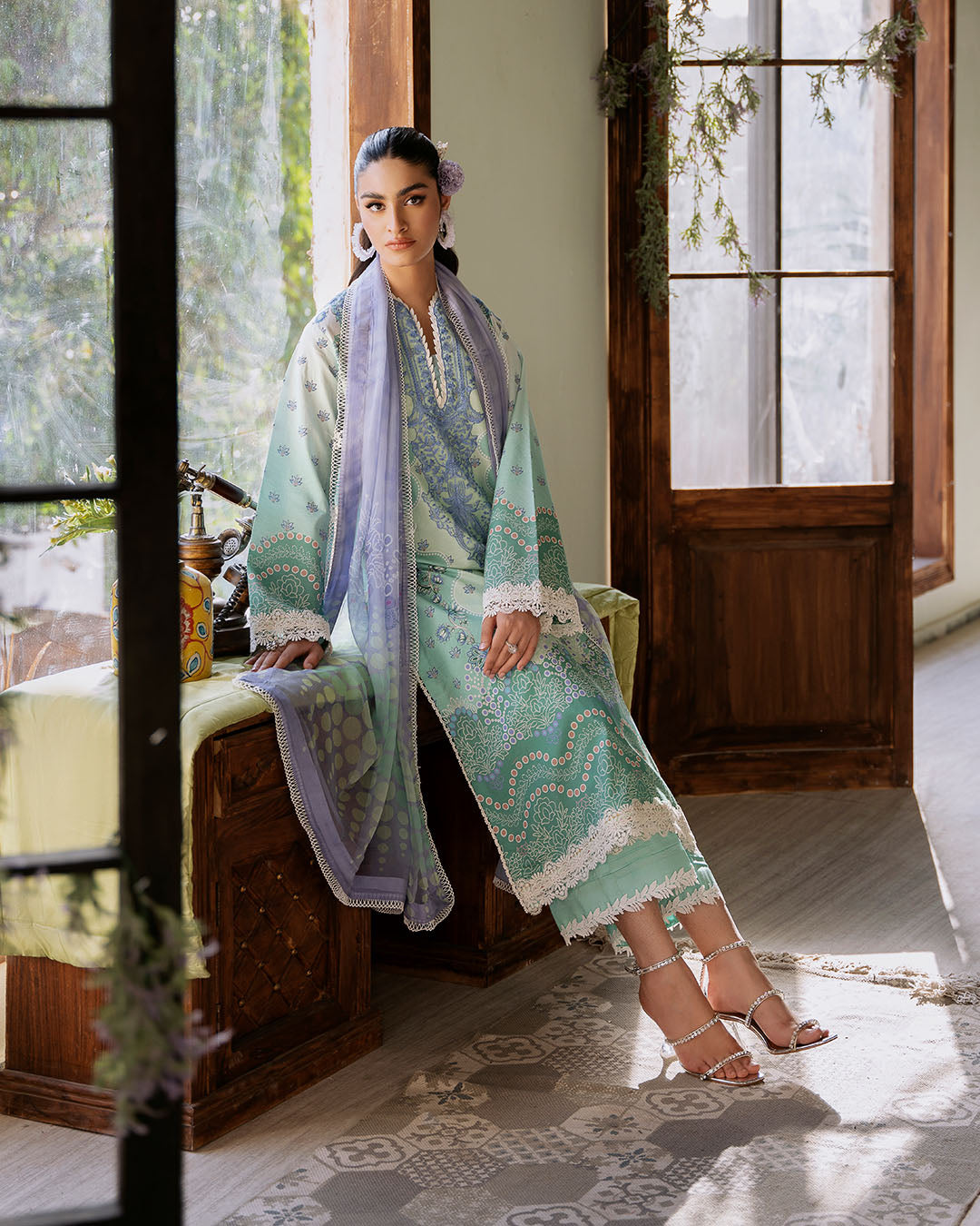 Roheenaz | Flora Printed Lawn | Elysium - House Of Anaya