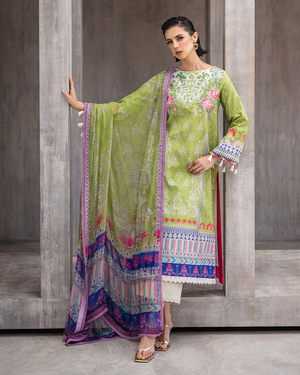 Roheenaz | Azalea Printed Lawn 24 | Serene Seafoam - House Of Anaya