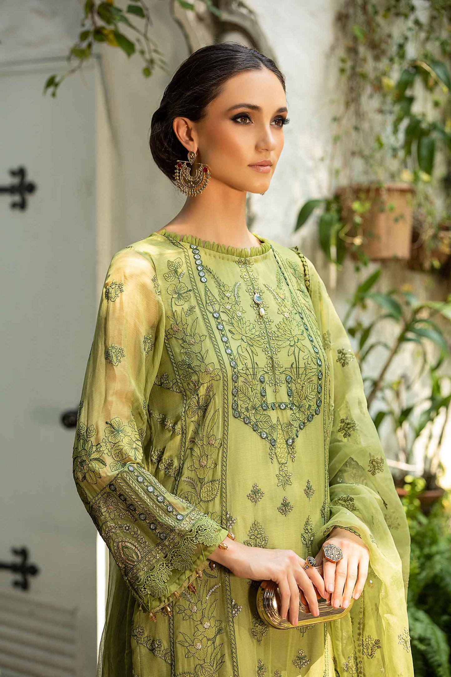 Maria B | Pre Fall Dresses | 3 Piece Embroidered Suit Grape Green