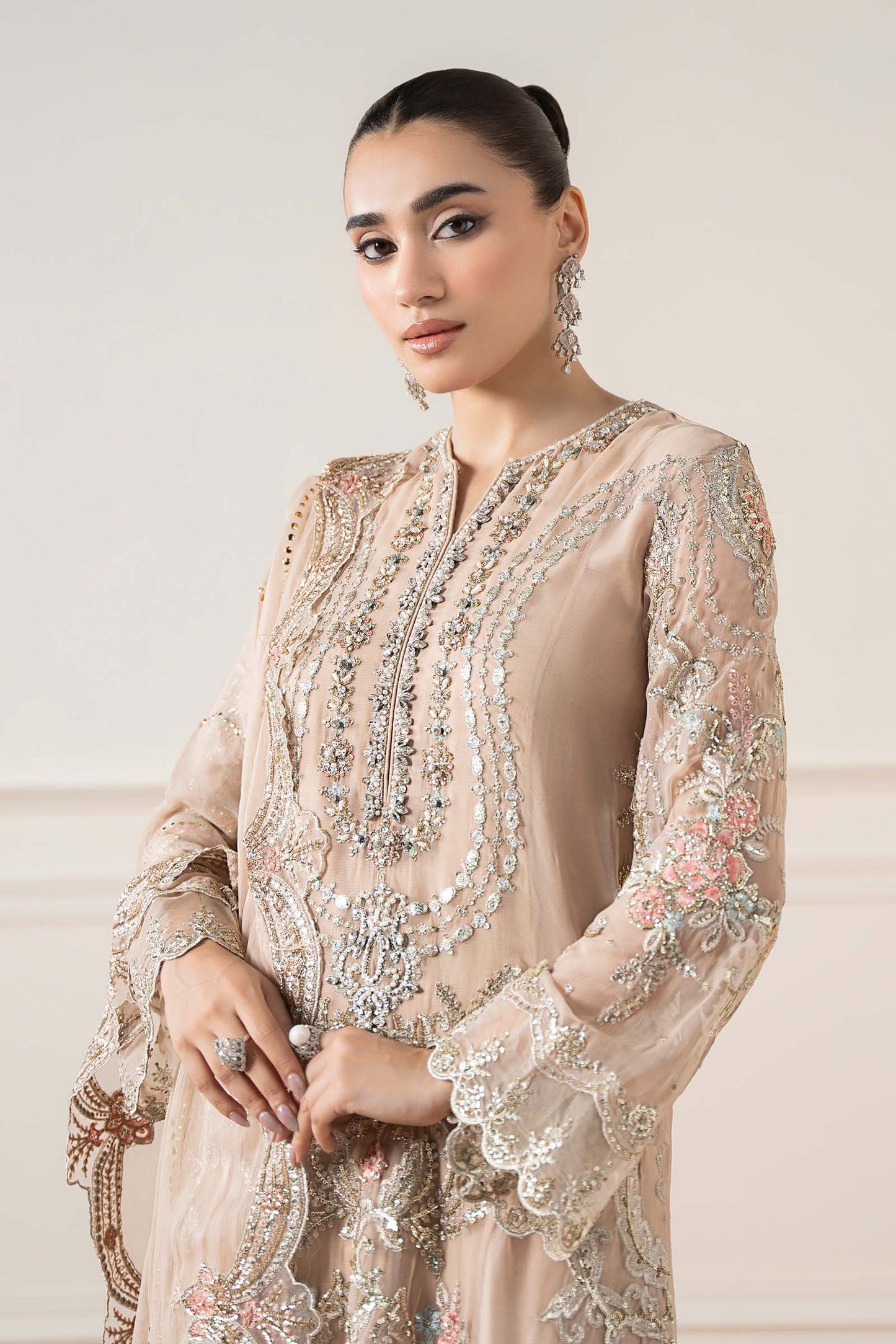 Maria B | Pre Fall Dresses | 3 Piece Embroidered Chiffon Suit Skin