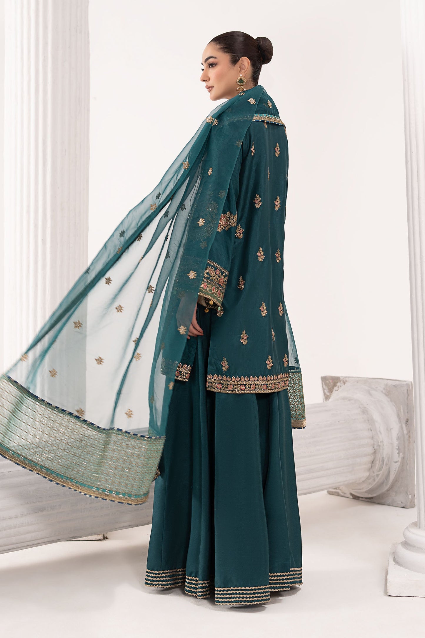 Maria B | Eid Collection Formals 26 | 3 Piece Embroidered Raw Silk Suit