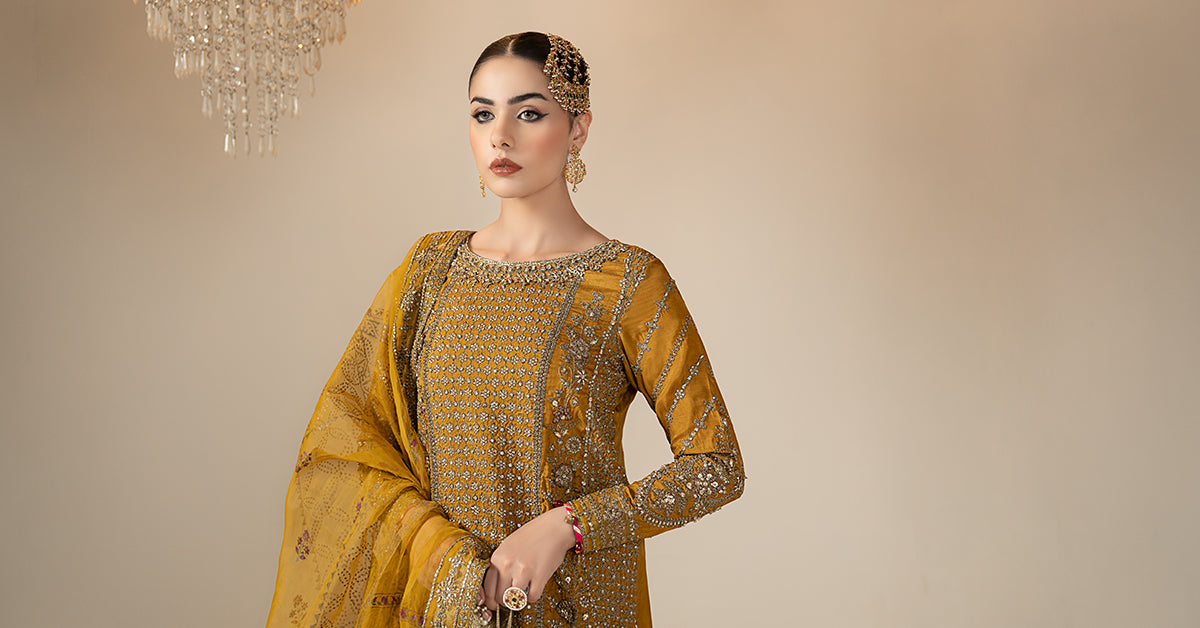 Maria B | Eid Collection 26 | 3 Piece Embroidered Raw Silk Suit