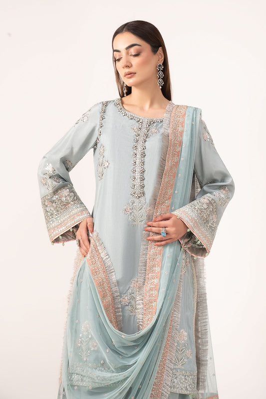 Maria B | Eid Collection Formals 26 | 3 Piece Embroidered Raw Silk Suit