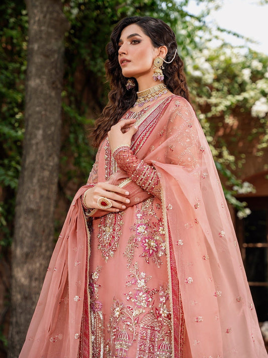 Akbar Aslam Mastani Embroidered Organza 3Pc Suit - MEHRBANO - Riwayat-e-khas