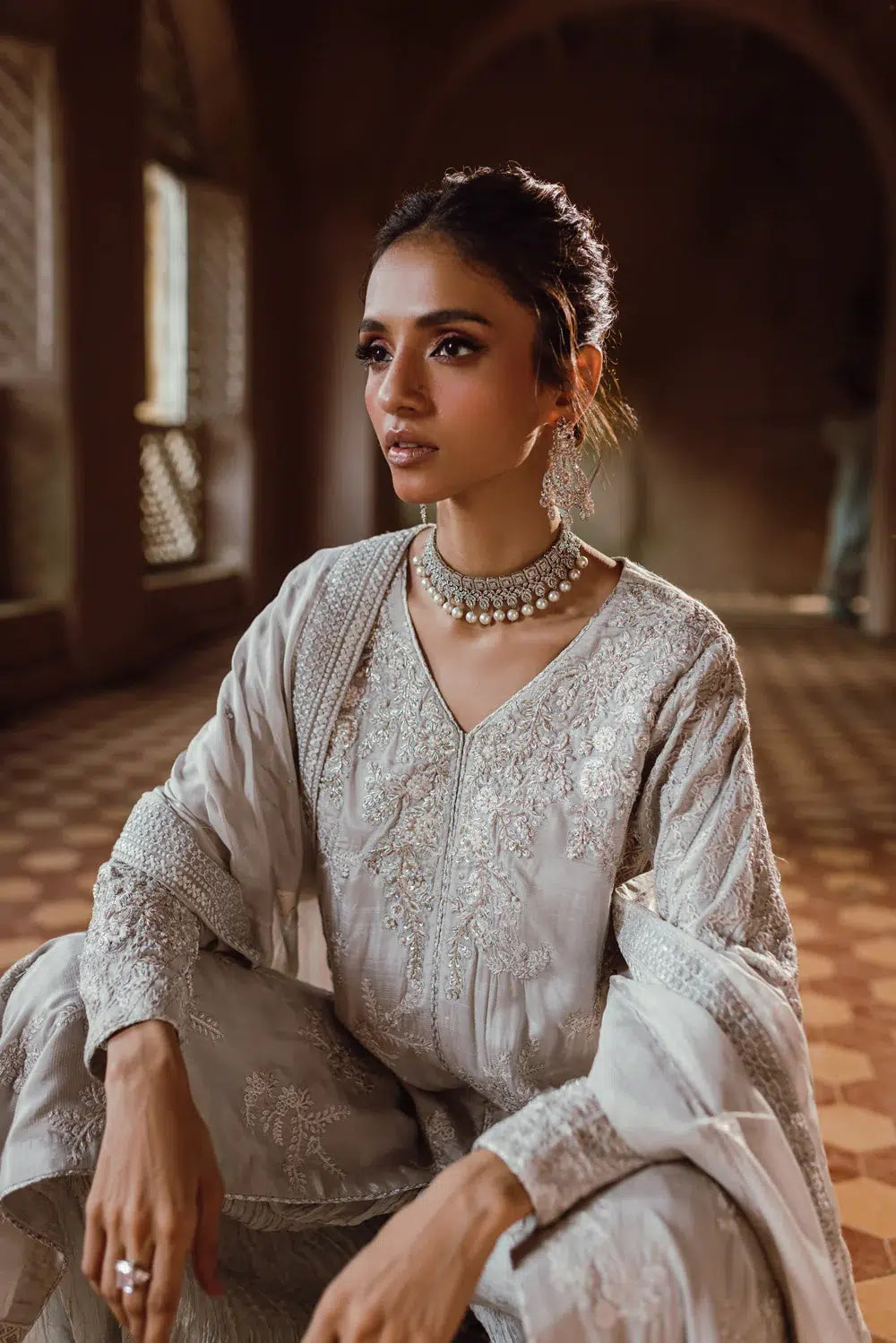 Azure | Embroidered Formals | Snowfall - House Of Anaya