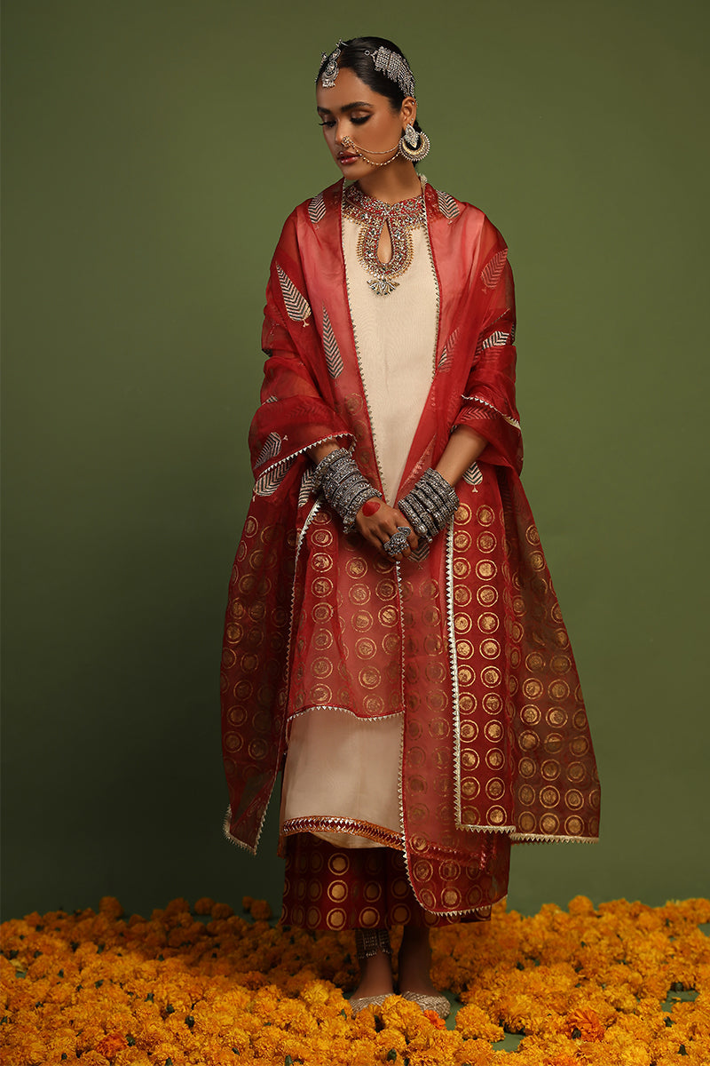 Wardha Saleem | Luxury Pret Traditional Wear | NAQSH - SHIRT WITH IZAAR (2 PC) - House Of Anaya