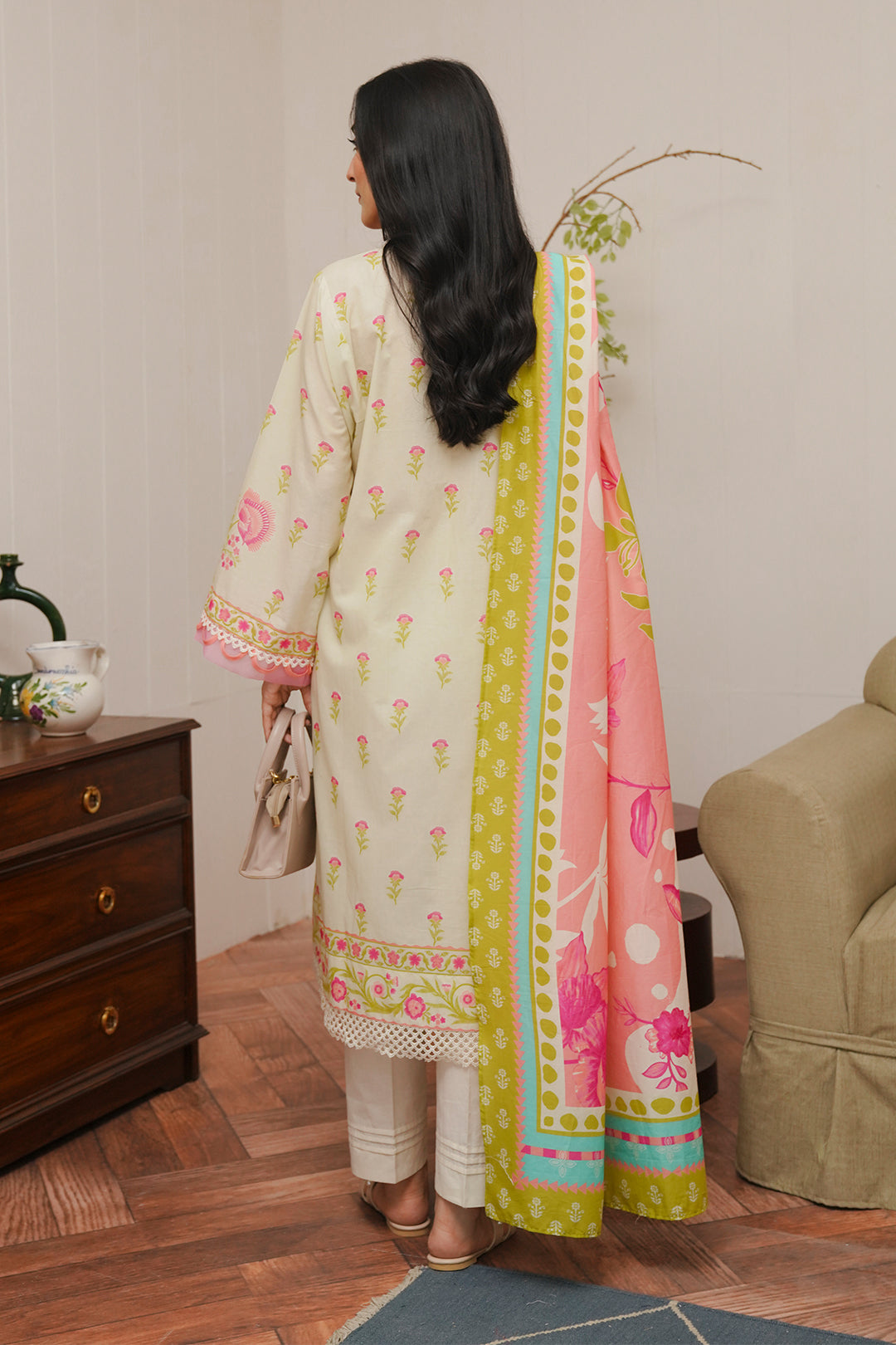 Zellbury | Unstitched 3 Piece Cambric | Shirt Shalwar Dupatta - 0057 - Libasekhas