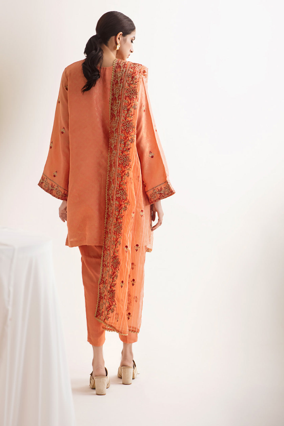 Zellbury | Unstitched 3 Piece Jacquard | Embroidered Shirt Shalwar Dupatta - 0296 - Libasekhas