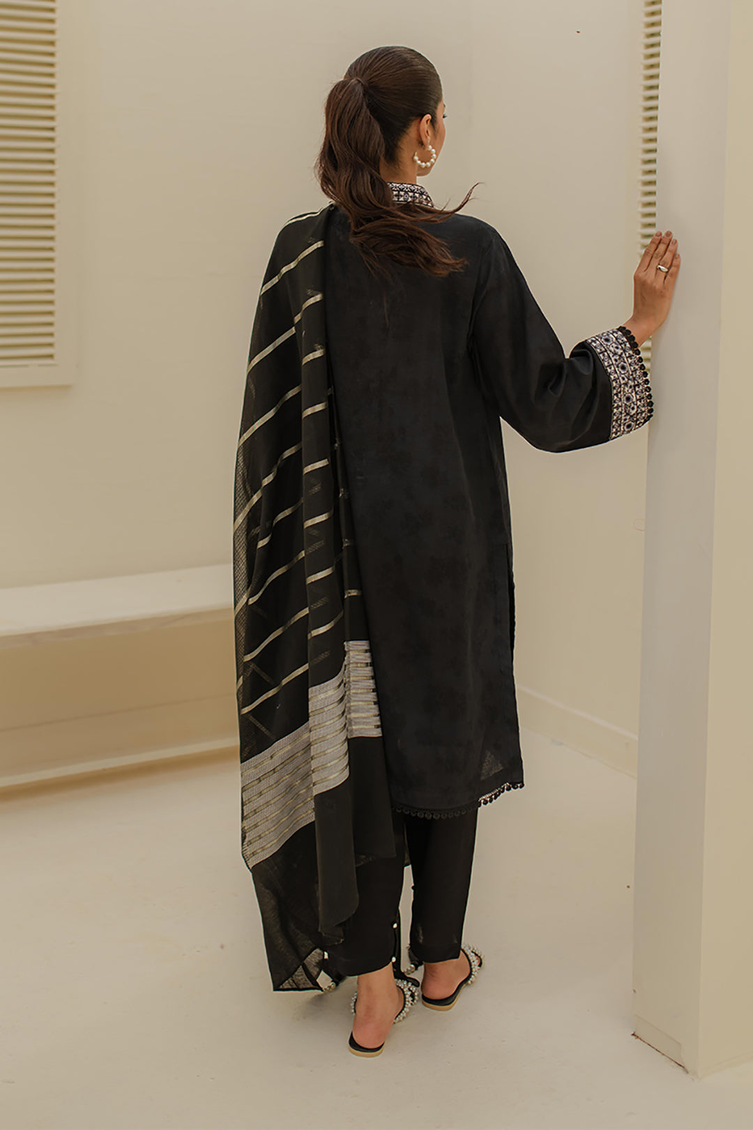 Zellbury | Unstitched 3 Piece Green | Embroidered Shirt Shalwar Dupatta - 1768 - Libasekhas