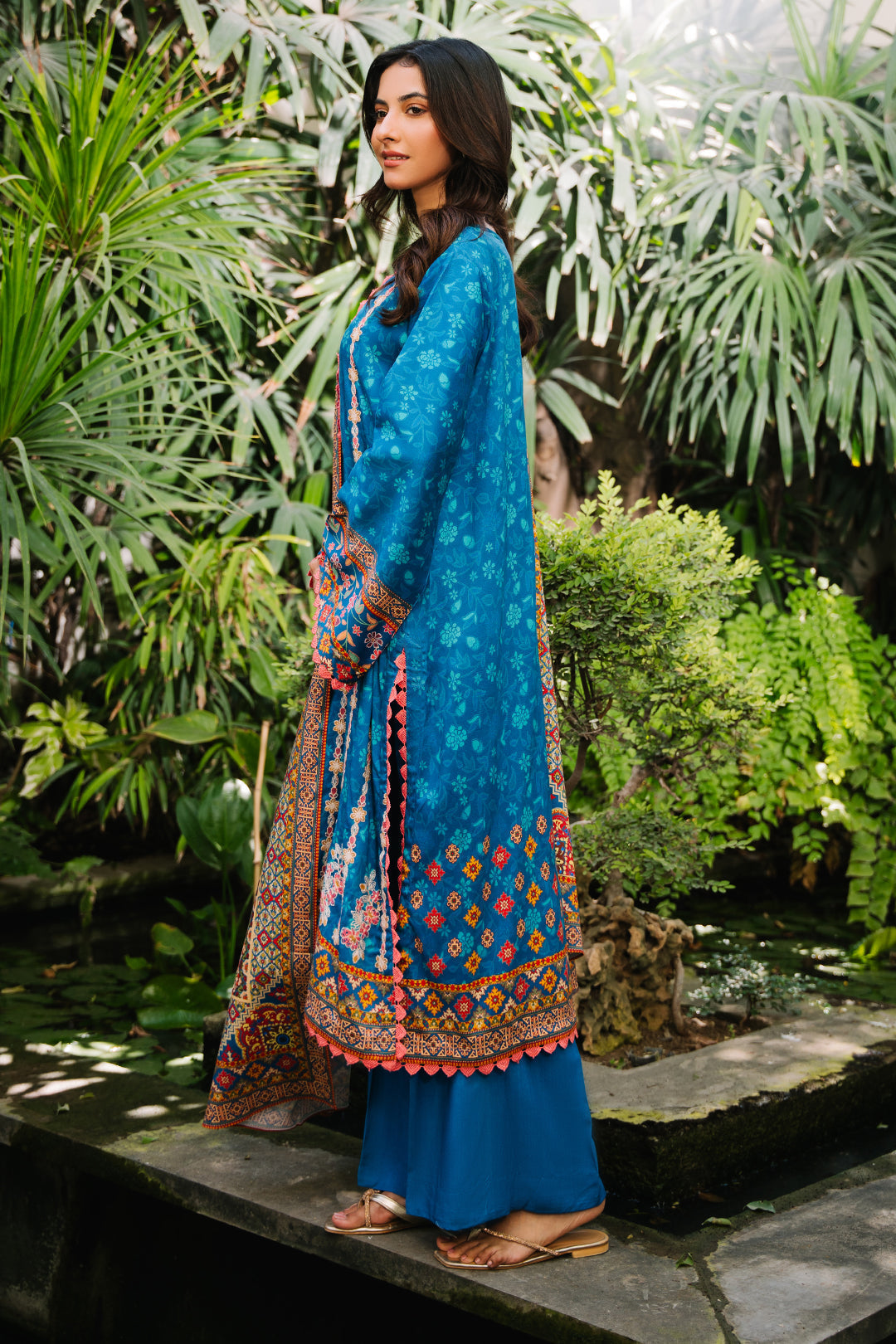 Zellbury | Unstitched 3 Piece Viscose | Embroidered Shirt Shalwar Dupatta - 0223 - Libasekhas
