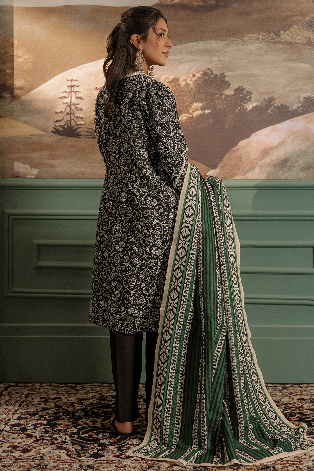 Zellbury | Unstitched 3 Piece Khaddar | Shirt Shalwar Dupatta - 0366 - Libasekhas