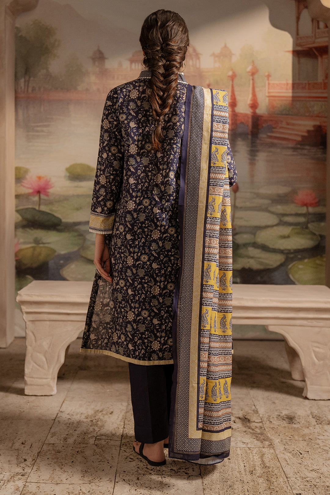 Zellbury | Unstitched 3 Piece Khaddar | Shirt Shalwar Dupatta - 0449 - Libasekhas