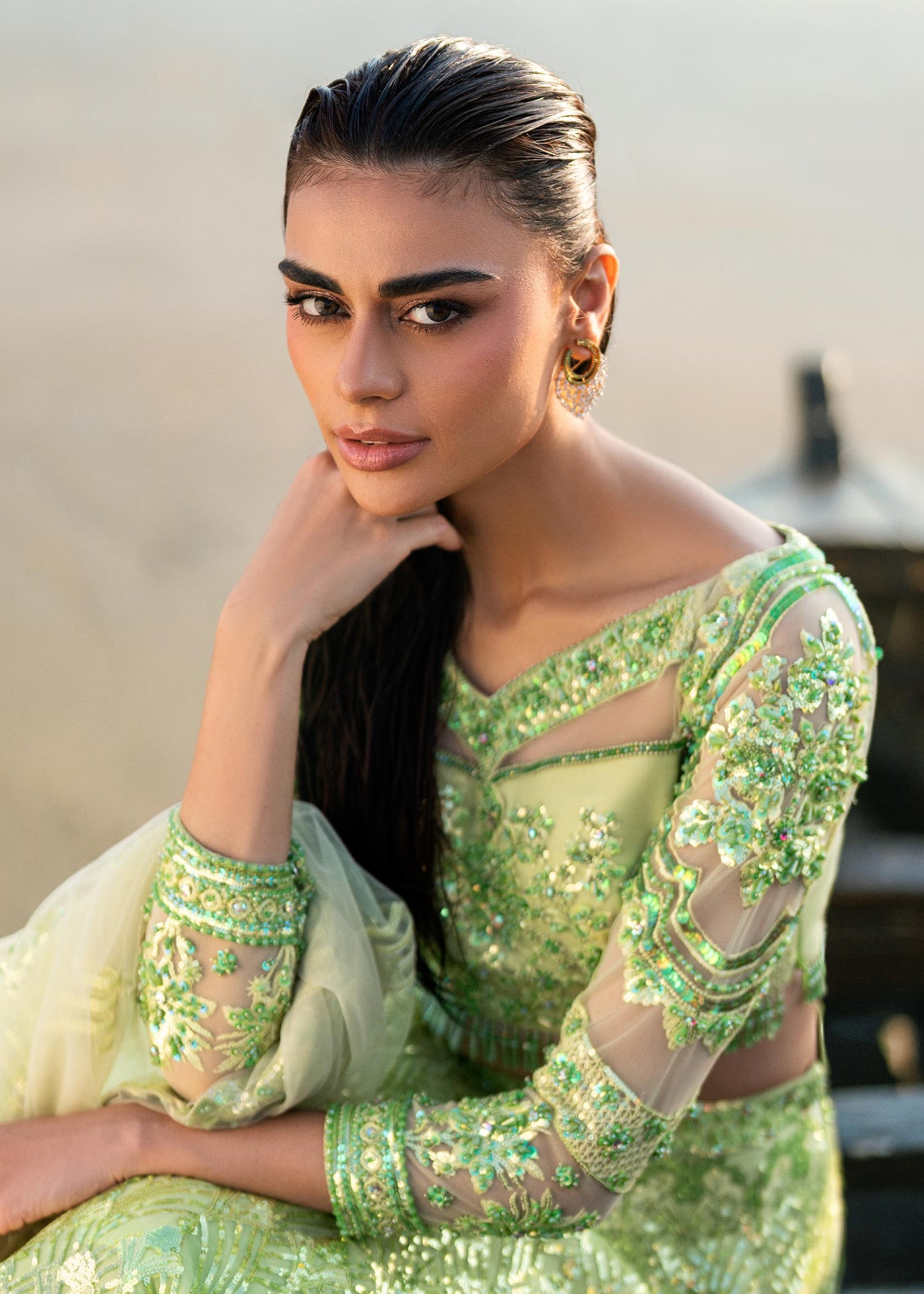 Waqas Shah | Amariage Luxury Formals | Mint Bloom - House Of Anaya