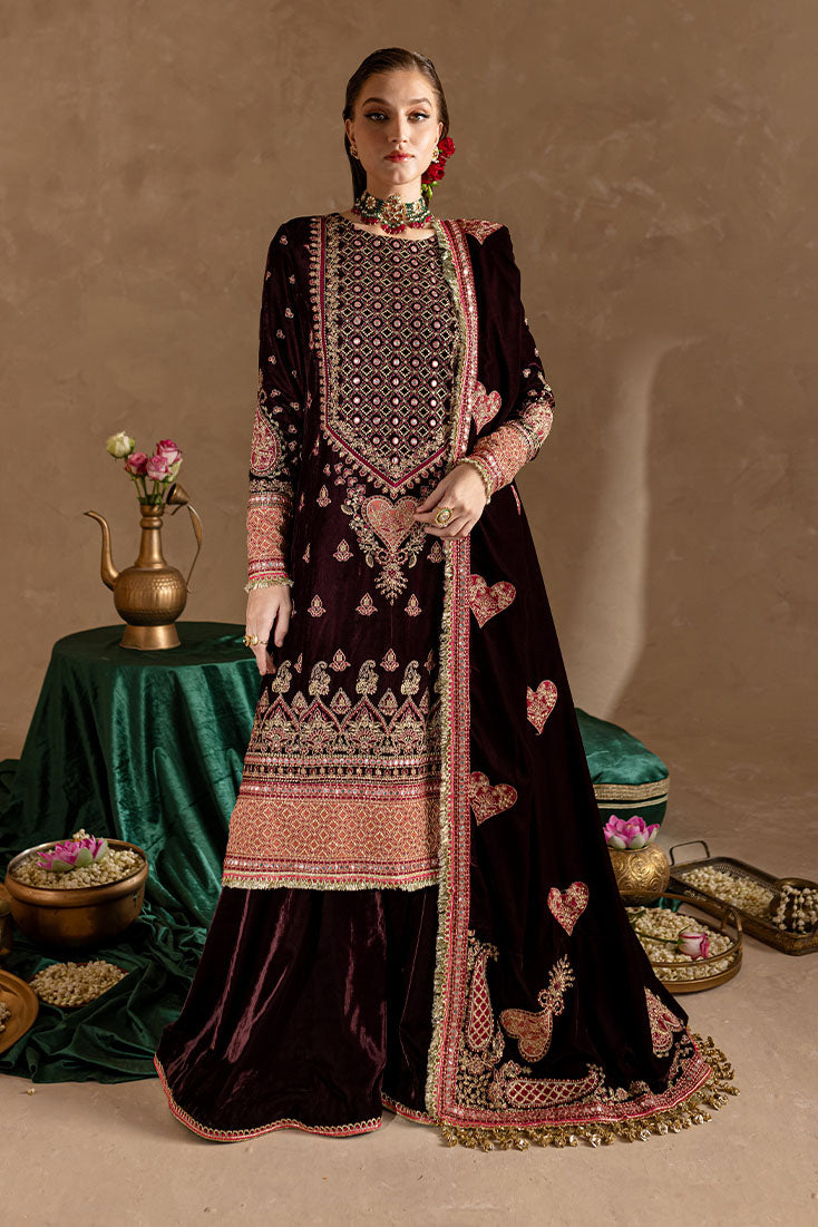 Marjjan | De Rose Velvet | MRV-08 (MEHROON) - House Of Anaya