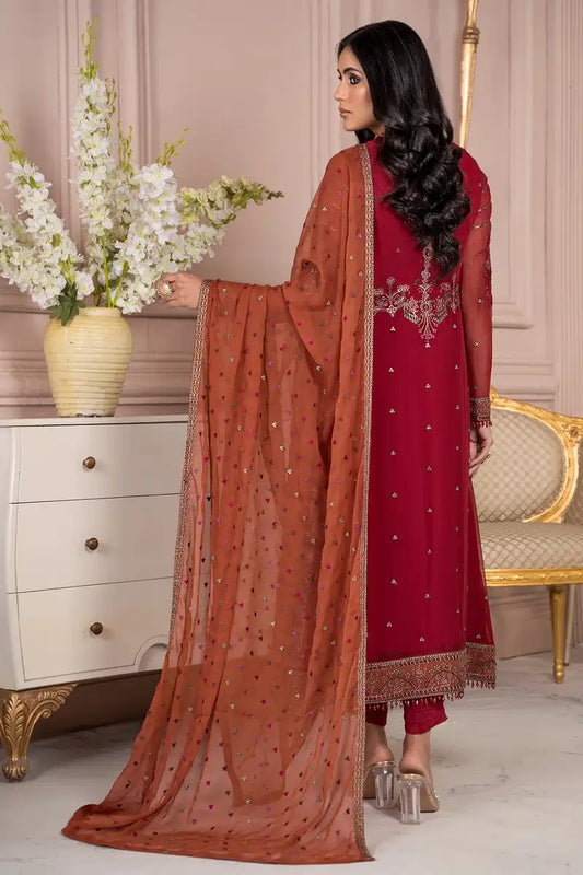 Zarif | Afreen Formals | ZA 08 GARNET - House Of Anaya