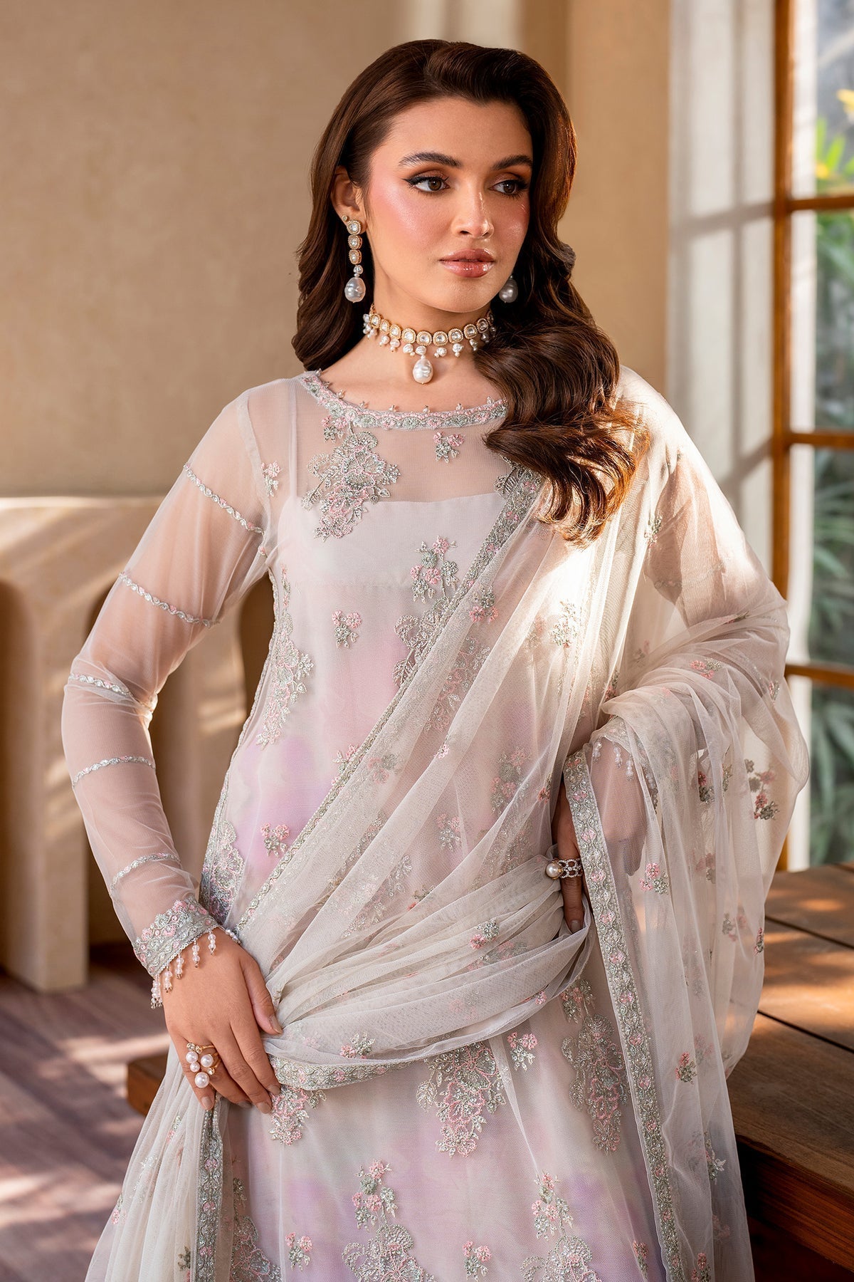 Zarif | Iris Printed Embroidered Edit 24 | ORCHID