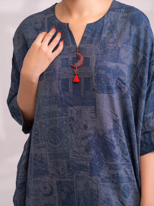 Almirah | Tale of heritage | Blue Denim Kurti - AL-LK-1077
