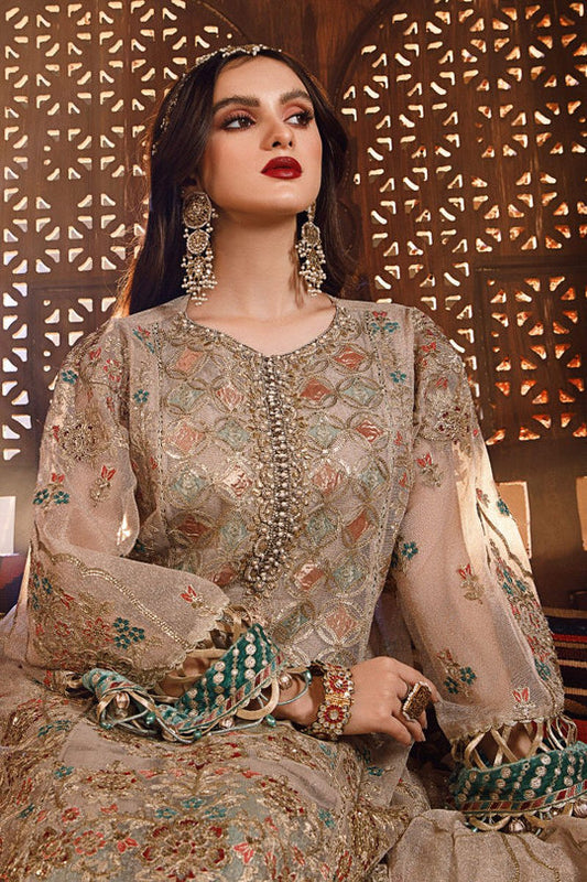 NEW MARIA B - Off White with Sea Green (BD-2507) - Riwayat-e-khas