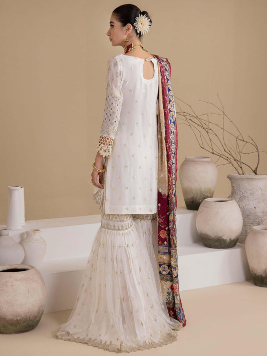 IZNIK Chinon Vol-03 Embroidered Chiffon 3Pc Suit CC-24 Bianca - House Of Anaya